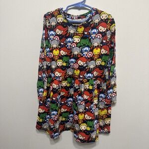 MARVEL Spotted Zebra Girls Dress Small 6-7 Superhero Long Sleeves EUC